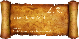 Later Konrád névjegykártya